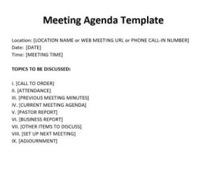 How Do You Set a Church Meeting Agenda?